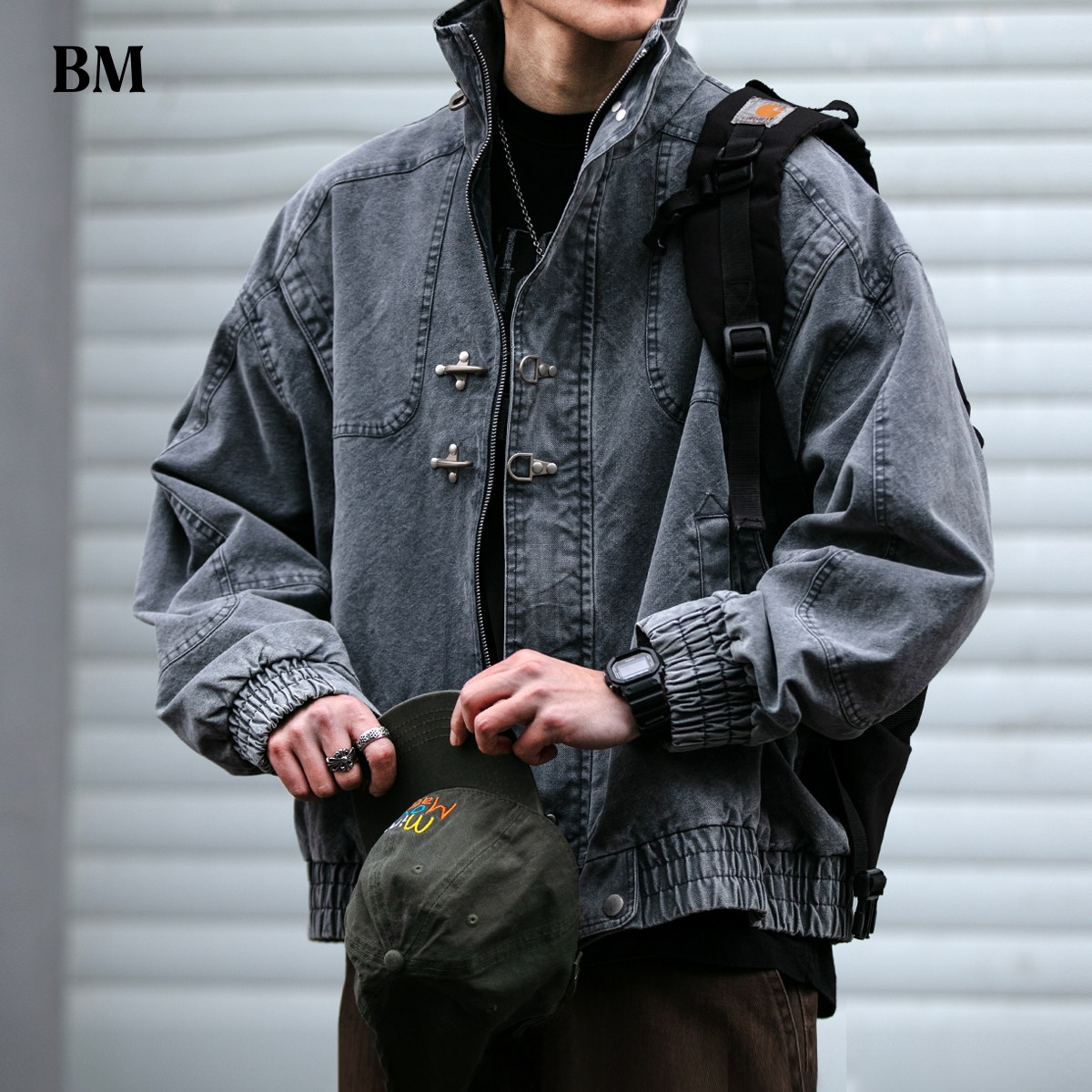 Denim Jacket Vintage - Herren-Jeansjacke im Amerikanischen Vintage-Stil, Stark Gewaschen