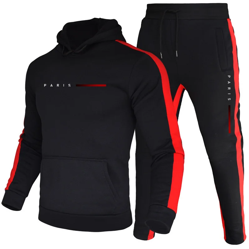 Paris Men'S Fashion - Paris Fashion Herren-Hoodie-Set Täglicher Freizeit-Sport Kapuzenpullover