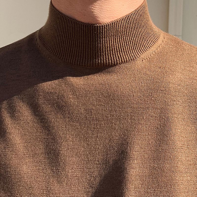 Men'S Fashion Korea - Halber Rollkragenpullover für Herren, langärmeliger, trendiger