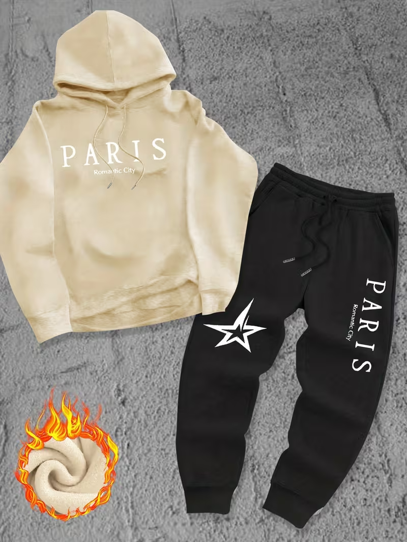 Paris Men'S Fashion - Paris Alphabet hochwertige Herren-Sportbekleidung, lässige Jogginghose,