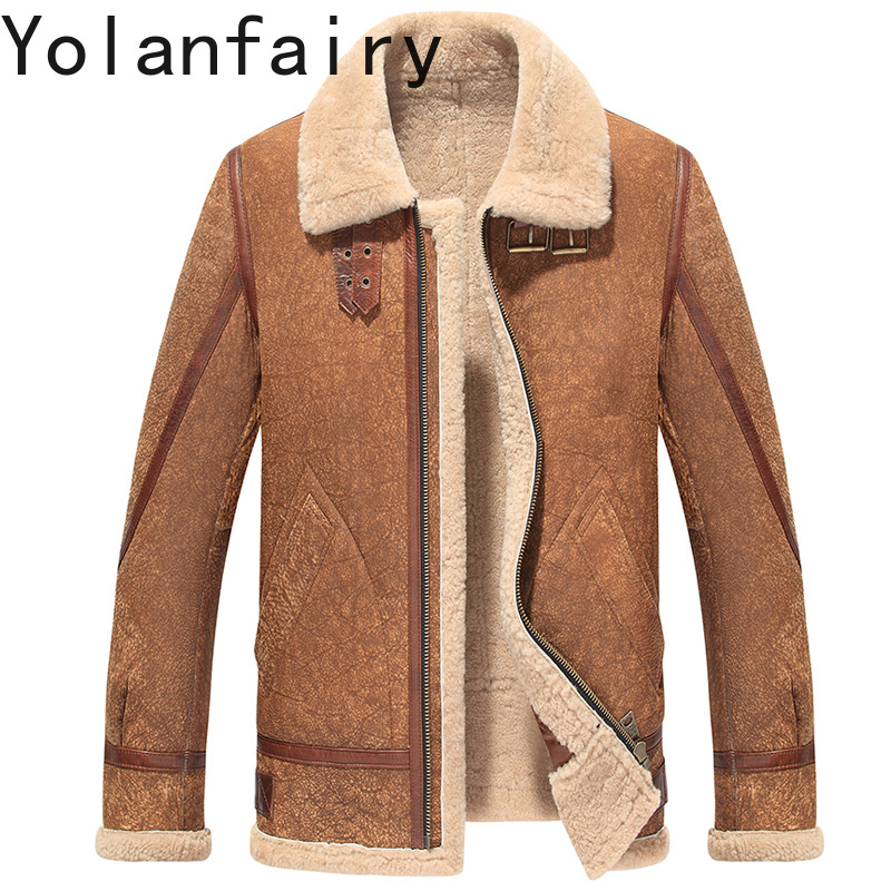 Men'S Fashion Zipper Jacket - YOLANFAIRY Echt Leder Jacken für Mann