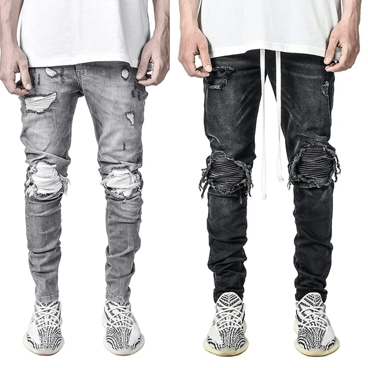 Men'S Fashion Grey Jeans - Jeans Mens Fashion Skinny Denim Pant