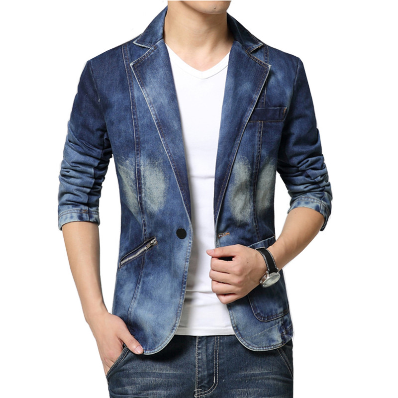 Men'S Fashion Light Jacket - Denim Anzug Jacke Marke Männer der