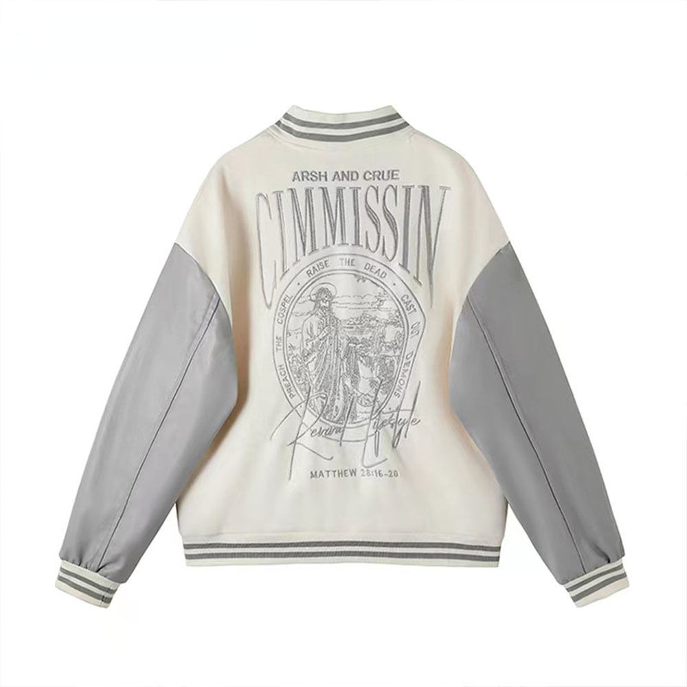 Men'S Fashion Light Jacket - Off-White-College-Trendmarke, bestickte Patchwork-Baseballjacke für Männer und