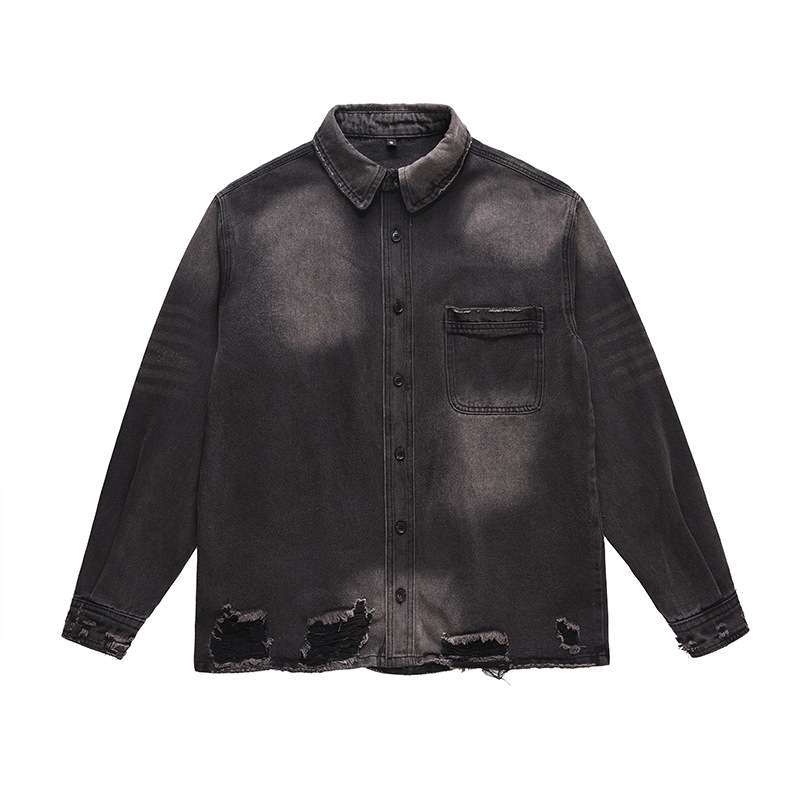 Denim Jacket Vintage - Herren High-Street-Jeansjacke im Used-Look, modische Streetwear,
