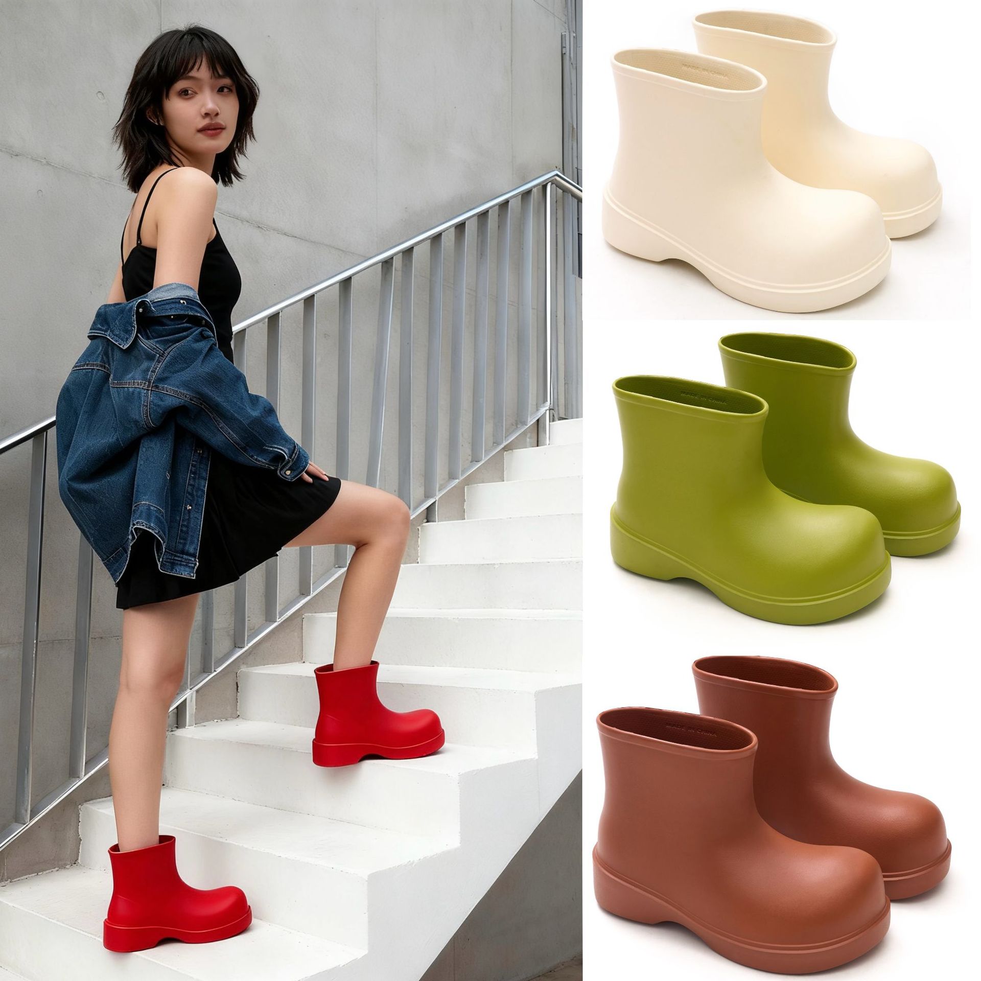 Men'S Fashion Korea - Koreanische Regenstiefel 2025, Damen-Kurzrohr-EVA-wasserdichte Schuhe, modische,