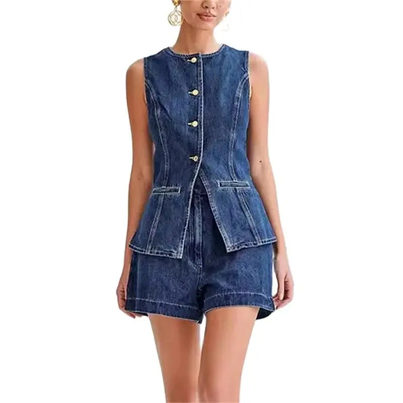 Denim Jacket Vintage - 2024 Vintage Casual Denim Anzüge zurück