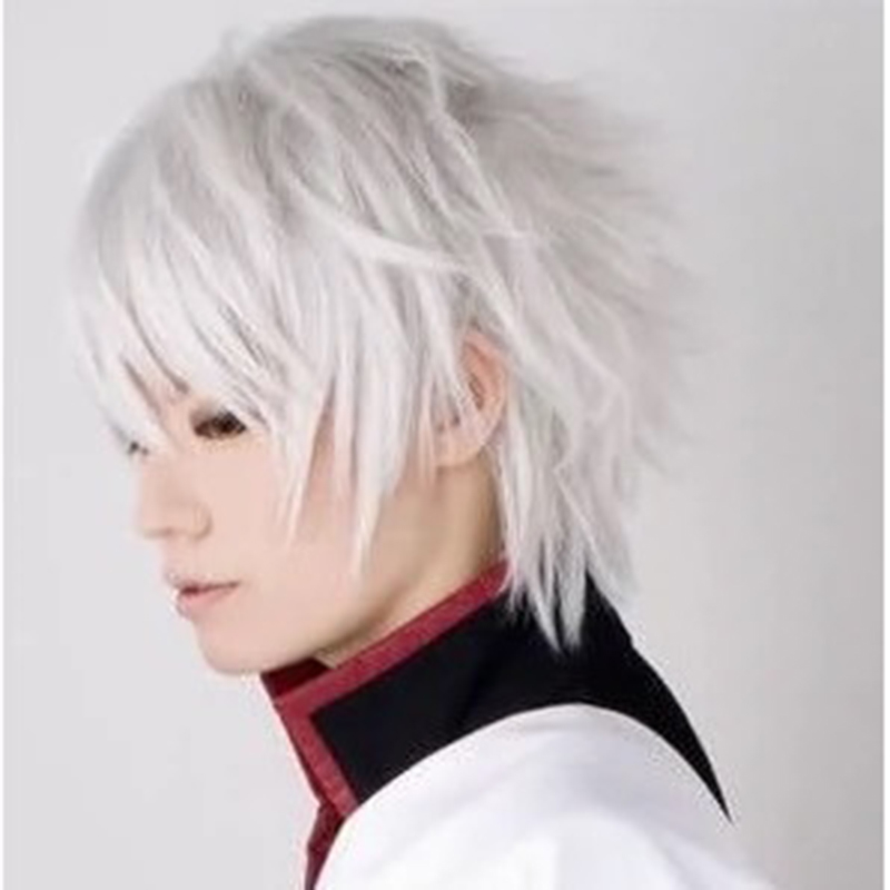 Men Fashion Hair Style - Anime Cosplay Perücke, weißes Kunsthaar, Unisex,