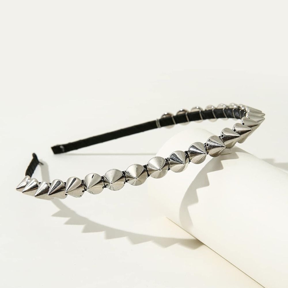 Men Fashion Hair Style - Cosplay-Zubehör Silbernes Nieten-Stirnband Metall Punk-Stil Nieten-Spike-Stirnband