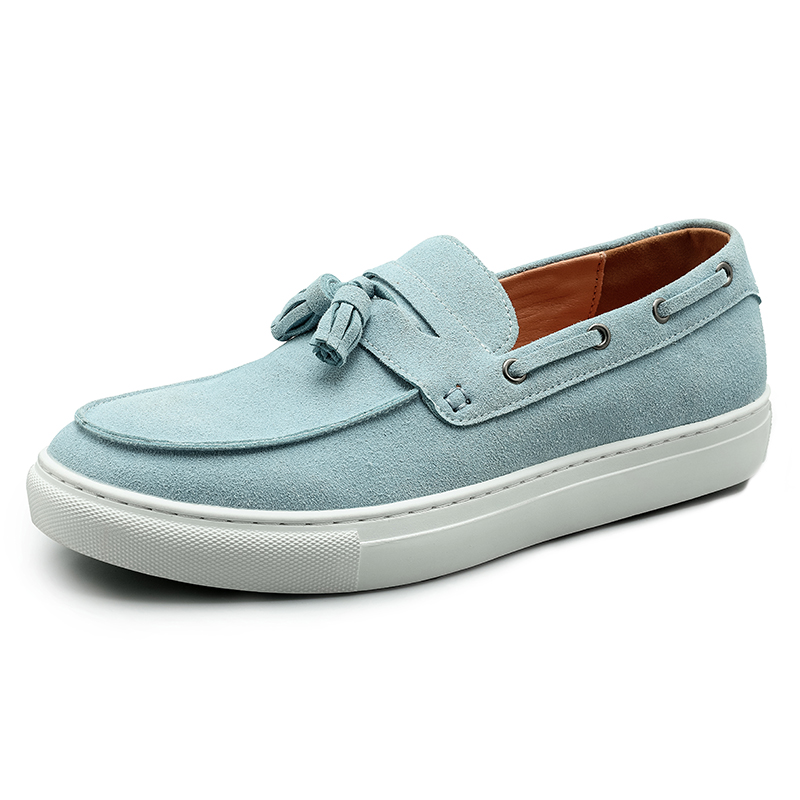 Suede Loafers Men - Klassische Herren-Wildleder-Loafer mit Quasten, flache Freizeitschuhe,