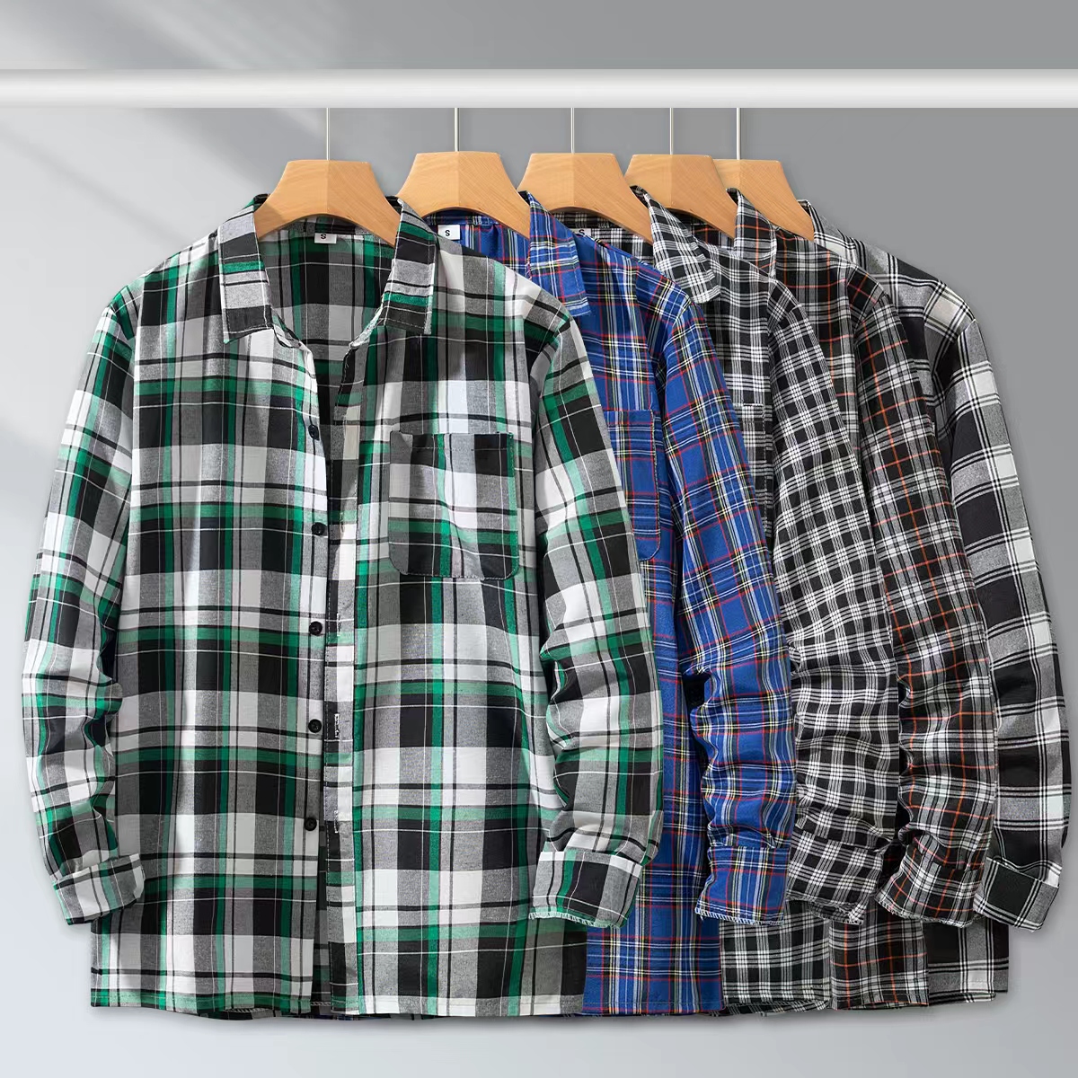 Men'S Fashion Rules - Frühlings- und Herbst-Herrenhemd mit Karomuster, Langarm,