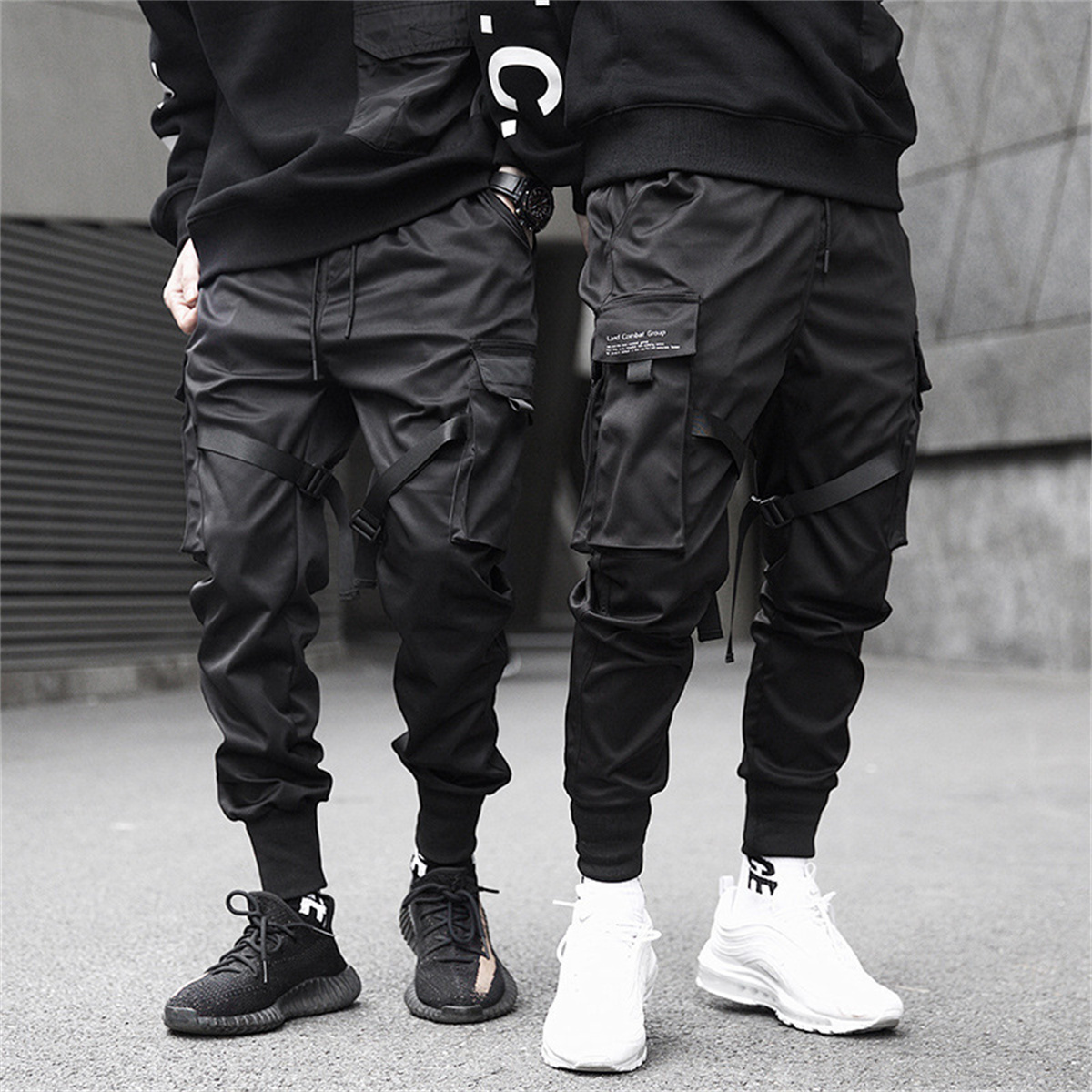 Men'S Fashion Korea - Schwarz Hip Hop Cargo Hosen Sommer