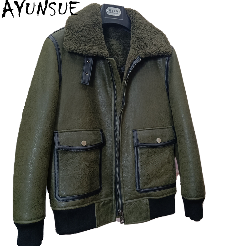 Men'S Fashion Zipper Jacket - AYUNSUE Warme Natürliche Pelzmantel Männer Winter