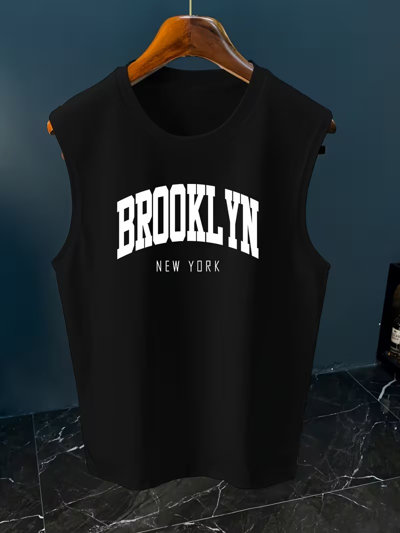 Paris Men'S Fashion - Herren-Tanktop mit minimalistischem Paris-Buchstaben-Print, ärmellos, lässig,