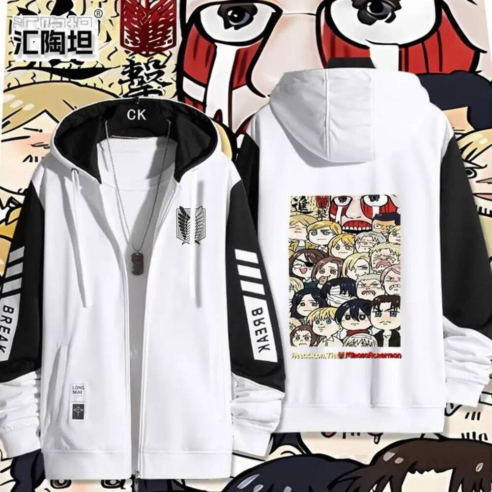 Men'S Fashion Zipper Jacket - Ackerman Levi Mikasa·Ackerman Eren Jaeger Kostüm