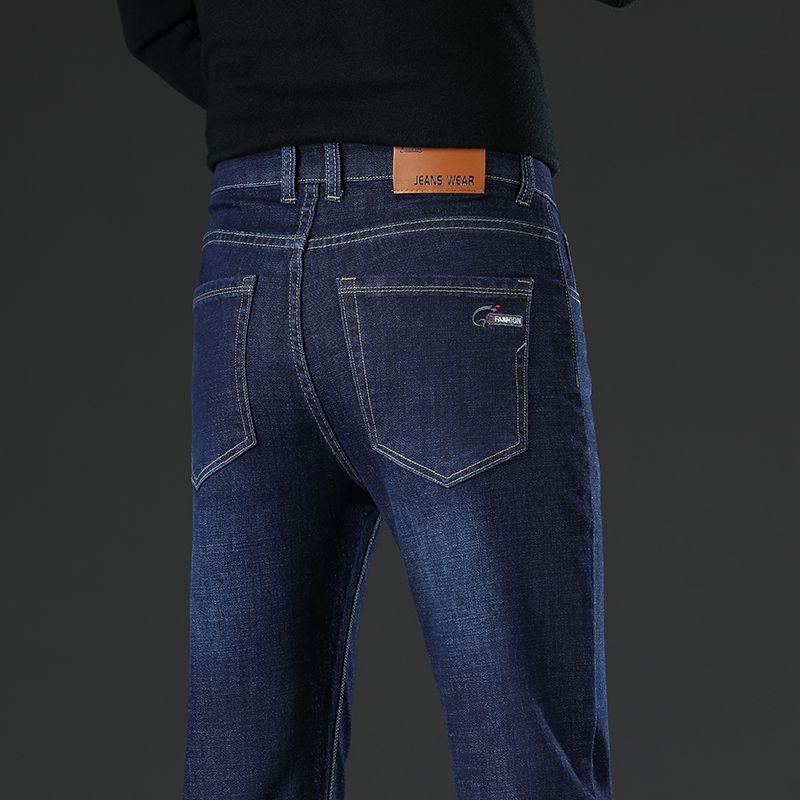 Men'S Fashion Grey Jeans - Neue Gerade Herren Mode Graue Schwarze