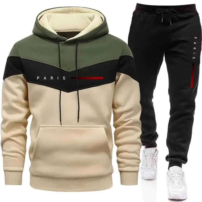 Paris Men'S Fashion - Paris Fashion Herren-Hoodie-Set Täglicher Casual Sport