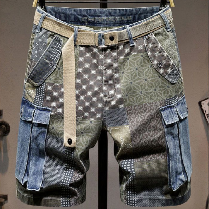 Men'S Fashion Korea - Grafik Mann Denim Shorts mehrfarbige kurze