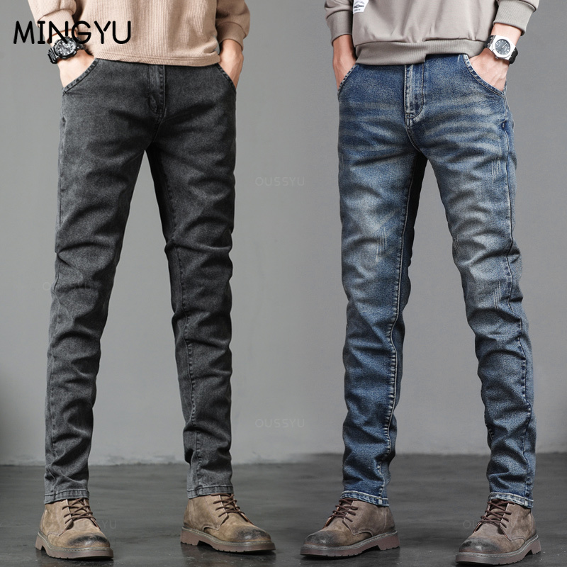 Men'S Fashion Grey Jeans - Herbst Winter Baumwolle männer Klassische Mode