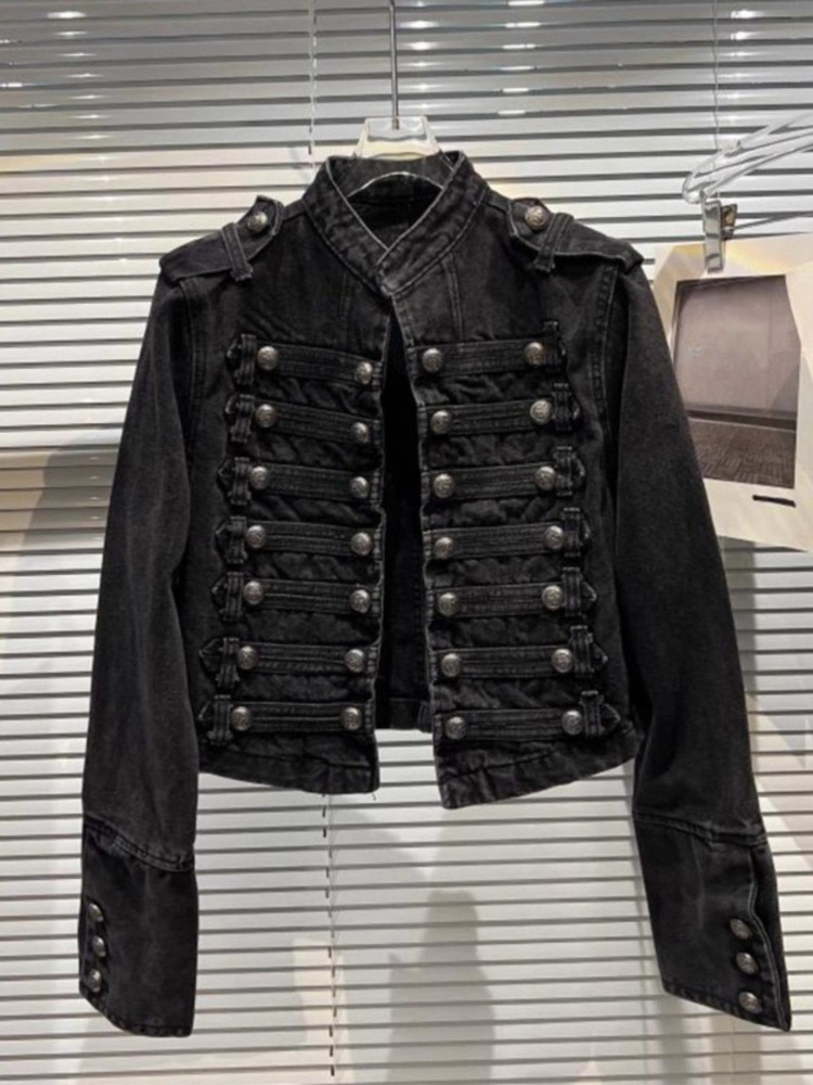Denim Jacket Vintage - Amerikanische Vintage Langarm Cropped Jeansjacke mit