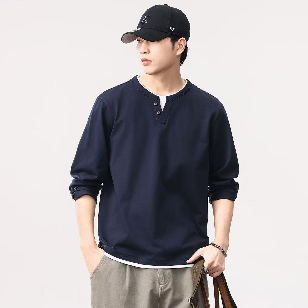 Men'S Fashion Usa - Neues Frühlings- und Herbst-Herrenhemd mit langen