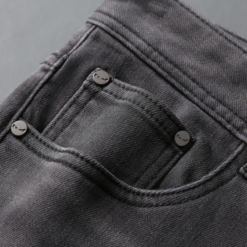 2025 Herbst neue trendige Mark – Men'S Fashion Grey Jeans Bewertung und Preis