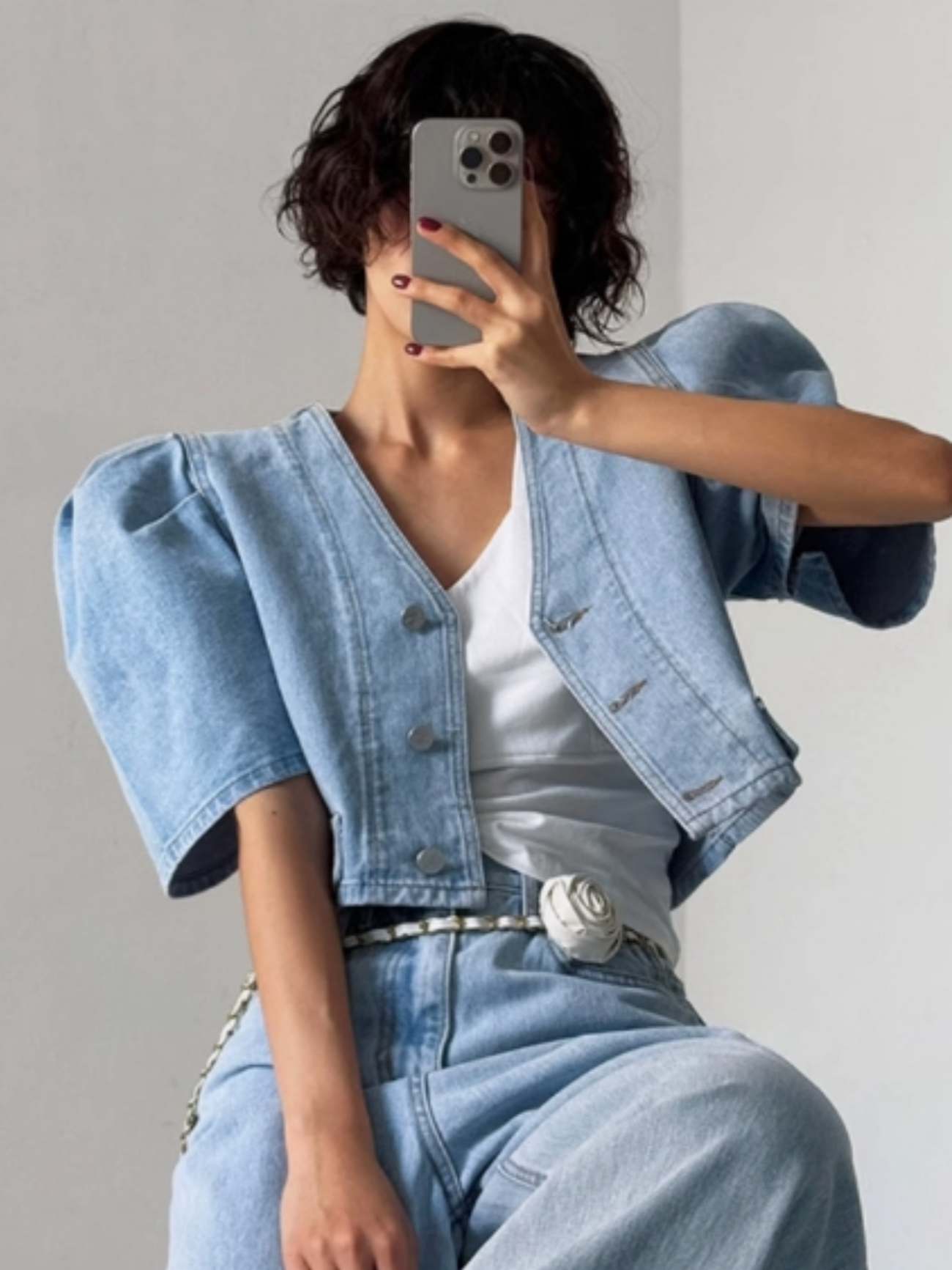 Vintage-Jeansjacke mit kurzen  – Denim Jacket Vintage Bewertung und Preis