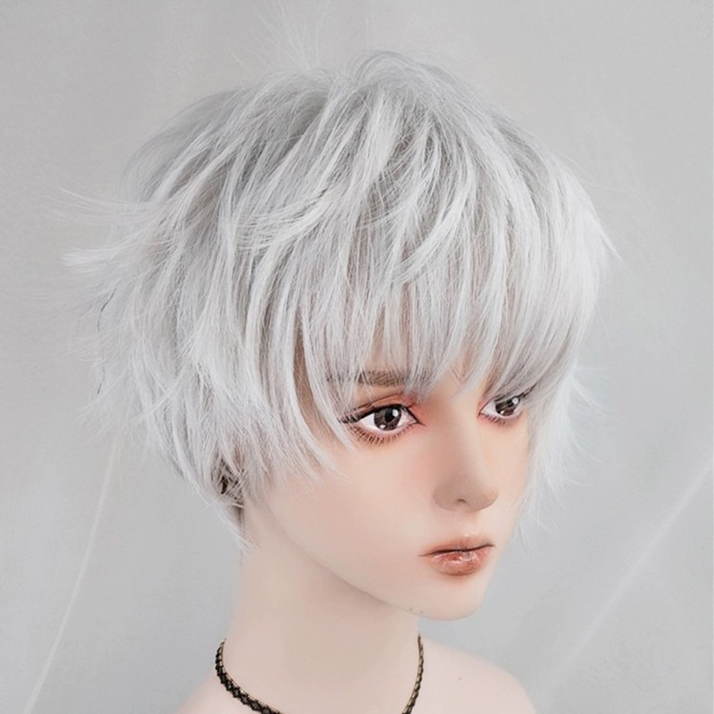 Anime Cosplay Perücke, weißes  – Men Fashion Hair Style Bewertung und Preis