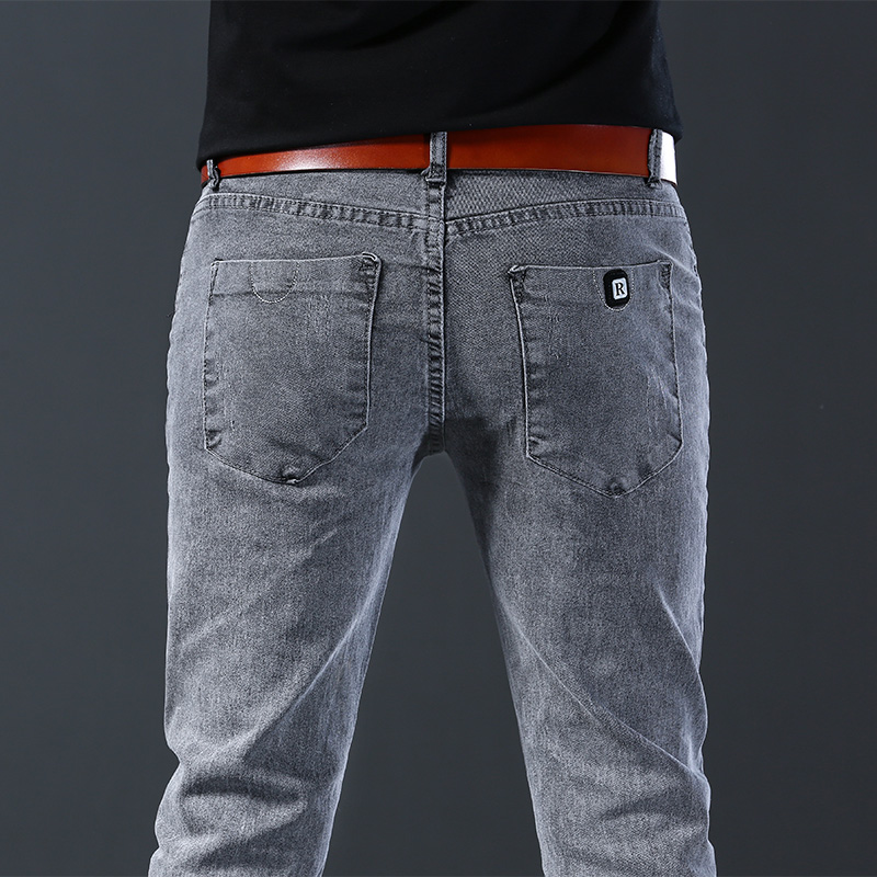 Herren Slim Fit Elastische Gra – Men'S Fashion Grey Jeans Bewertung und Preis