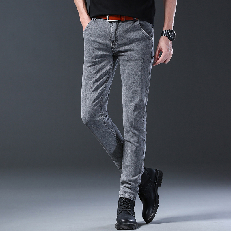 Herren Slim Fit Elastische Gra – Men'S Fashion Grey Jeans Bewertung und Preis