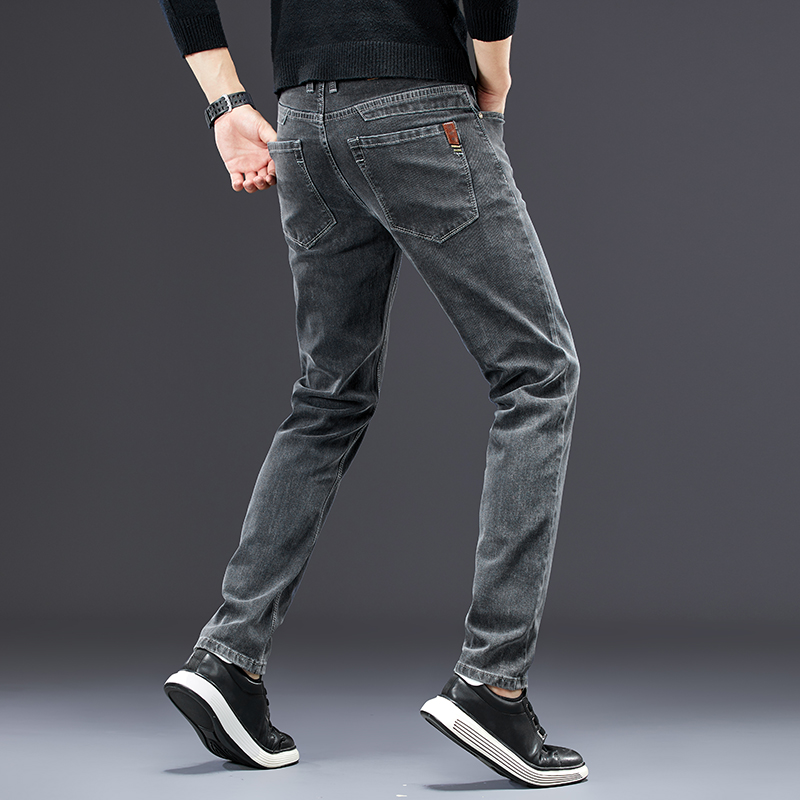 Herren Slim Jeans Herbst neue  – Men'S Fashion Grey Jeans Bewertung und Preis