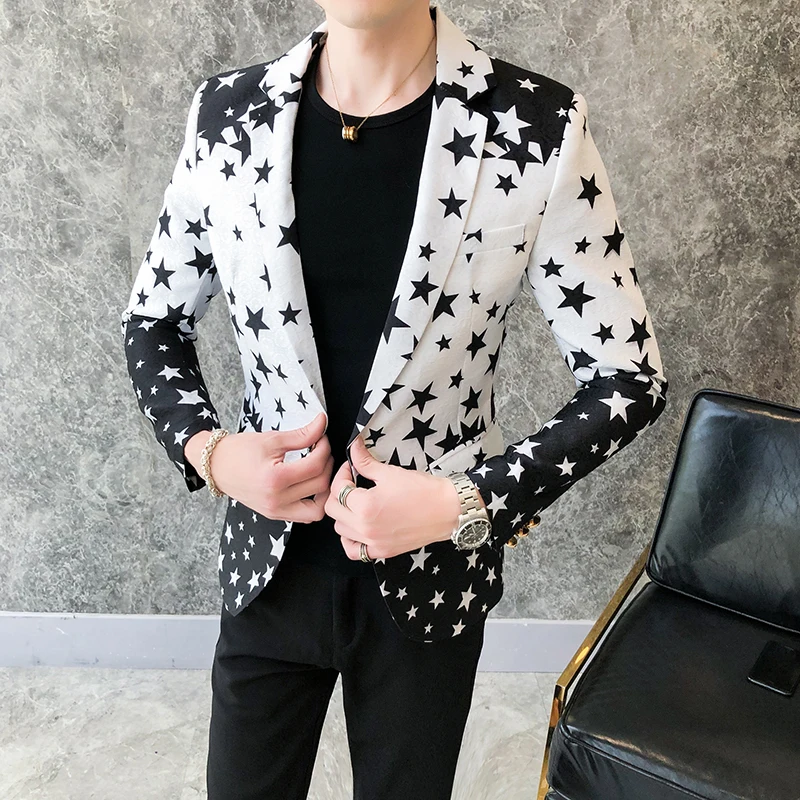 Sternenmuster Slim Fit Blazer  – Men'S Fashion Light Jacket Bewertung und Preis