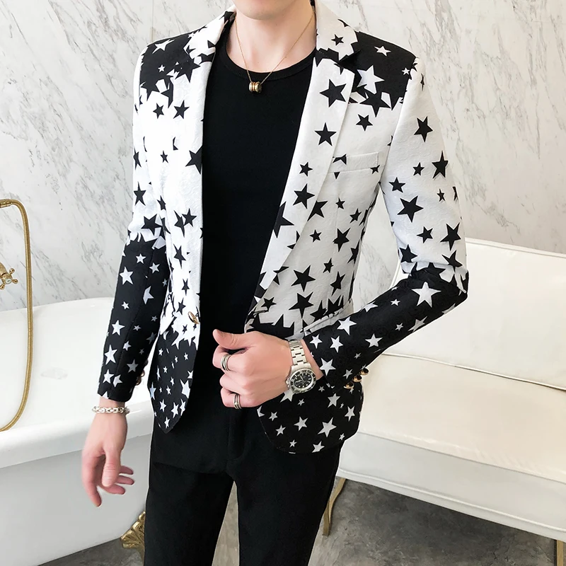 Sternenmuster Slim Fit Blazer  – Men'S Fashion Light Jacket Bewertung und Preis