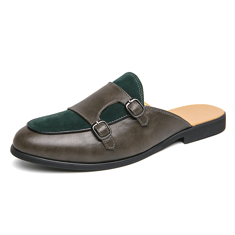 Modische schwarz-grüne Monkstr – Suede Loafers Men Bewertung und Preis