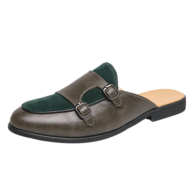 Modische schwarz-grüne Monkstr – Suede Loafers Men Bewertung und Preis