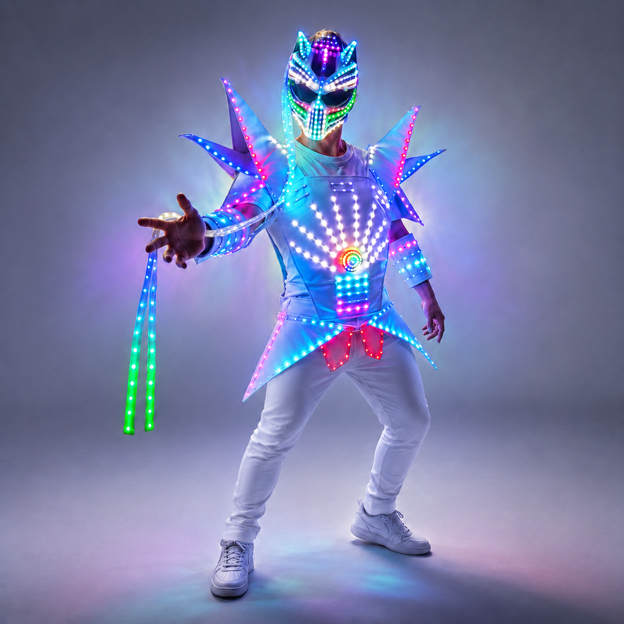 Vollfarbiger Pixel-LED-Roboter – Men'S Fashion Light Jacket Bewertung und Preis