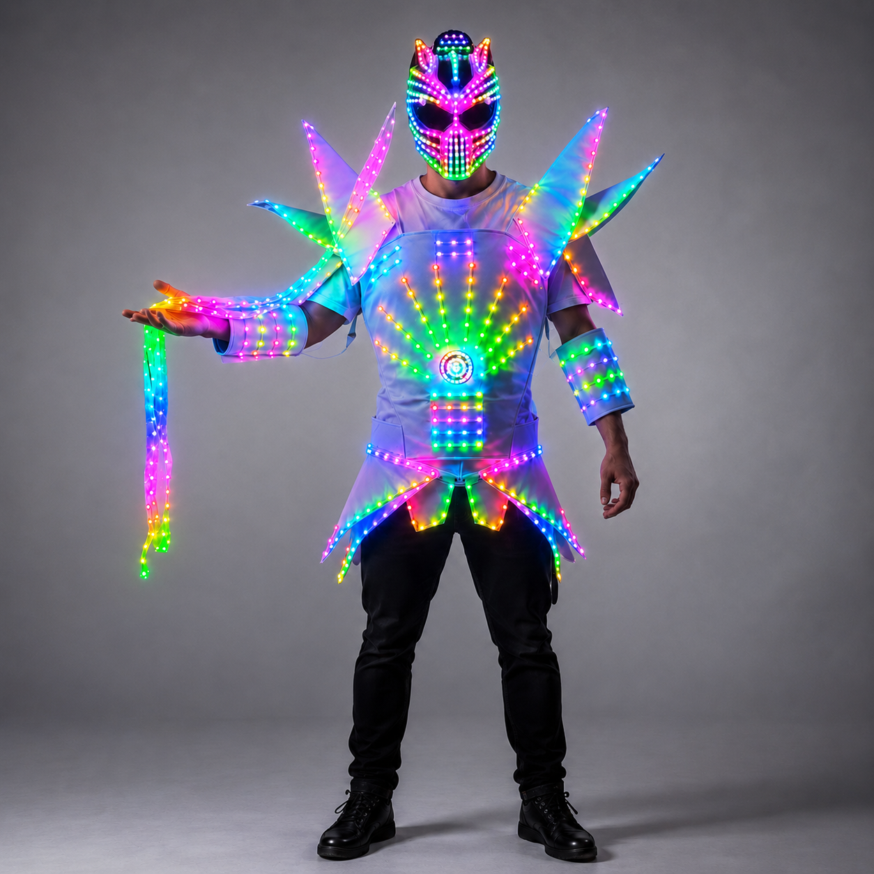 Vollfarbiger Pixel-LED-Roboter – Men'S Fashion Light Jacket Bewertung und Preis