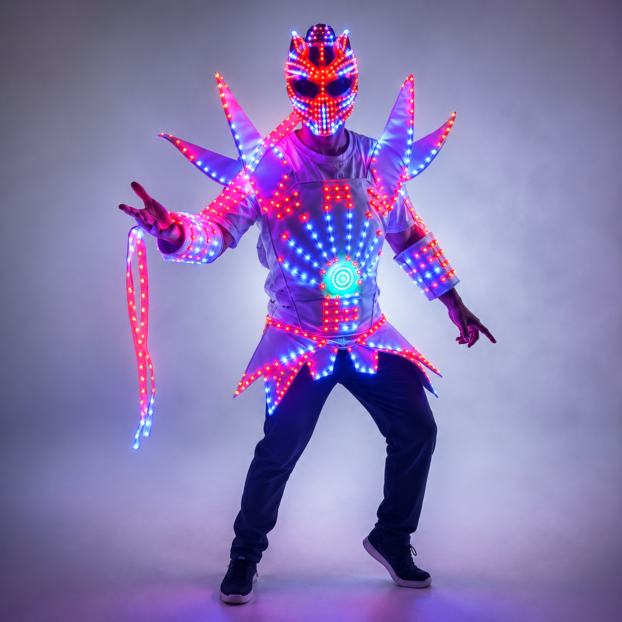 Vollfarbiger Pixel-LED-Roboter – Men'S Fashion Light Jacket Bewertung und Preis