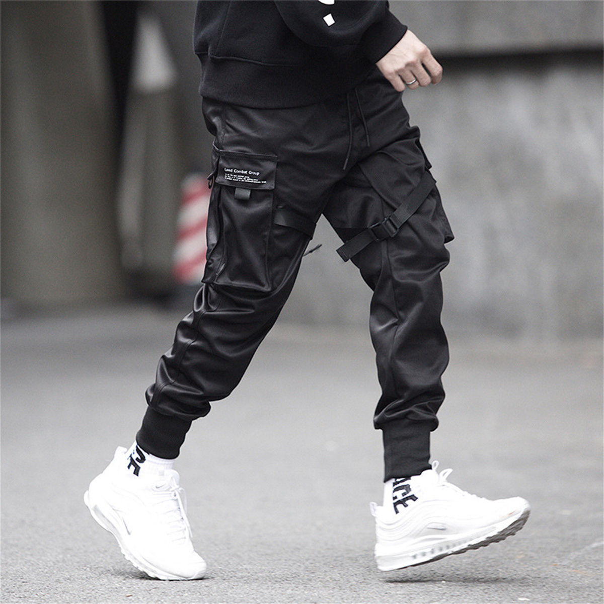 Schwarz Hip Hop Cargo Hosen So – Men'S Fashion Korea Bewertung und Preis
