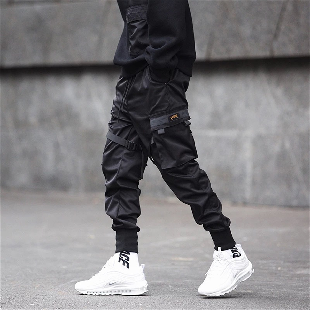Schwarz Hip Hop Cargo Hosen So – Men'S Fashion Korea Bewertung und Preis