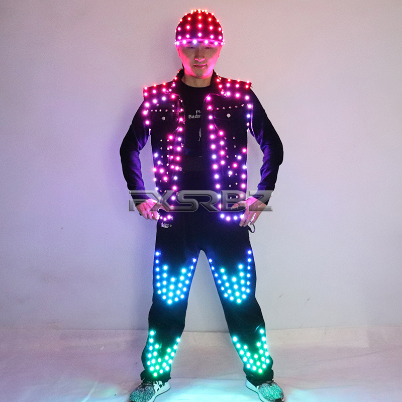Vollfarbiges LED-Kostüm für He – Men'S Fashion Light Jacket Bewertung und Preis