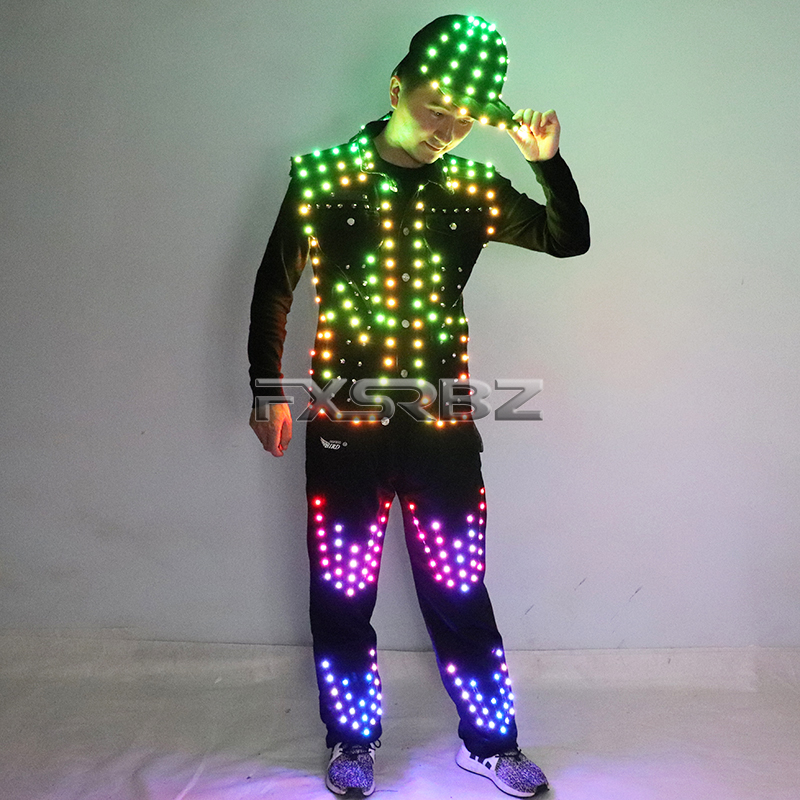 Vollfarbiges LED-Kostüm für He – Men'S Fashion Light Jacket Bewertung und Preis