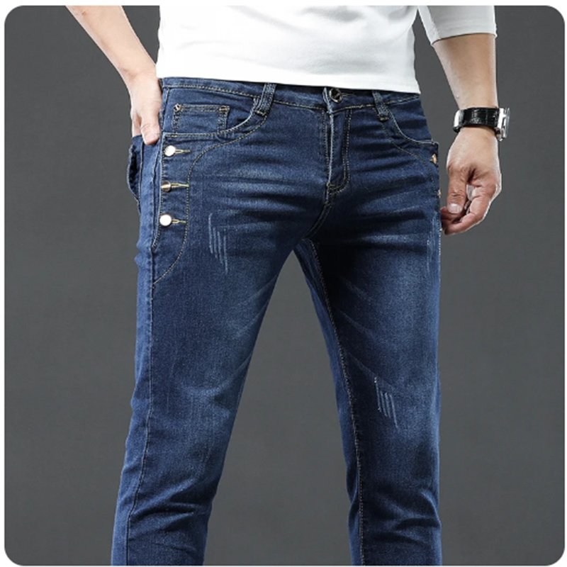 Klassische schlanke Vintage-Mo – Men'S Fashion Grey Jeans Bewertung und Preis