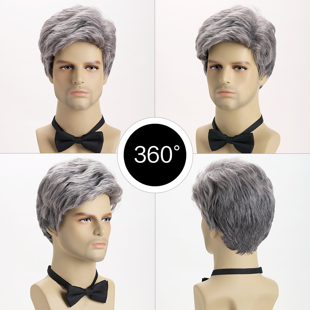 Synthetische silbergraue kurze – Men Fashion Hair Style Bewertung und Preis